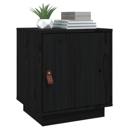 Sängbord svart 40x34x45 cm massiv furu