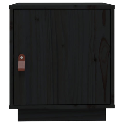 Sängbord svart 40x34x45 cm massiv furu