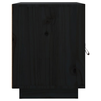 Sängbord svart 40x34x45 cm massiv furu