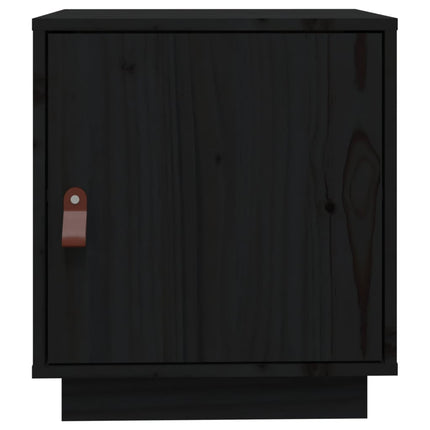 Sängbord 2 st svart 40x34x45 cm massivt furuträ