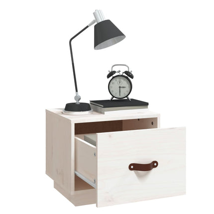 Sängbord 2 st vit 40x34x35 cm massivt furuträ