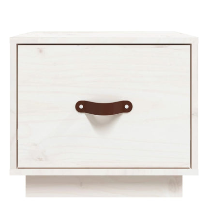 Sängbord 2 st vit 40x34x35 cm massivt furuträ
