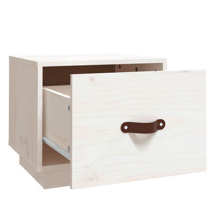 Sängbord 2 st vit 40x34x35 cm massivt furuträ