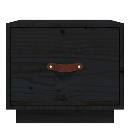 Sängbord 2 st svart 40x34x35 cm massiv furu