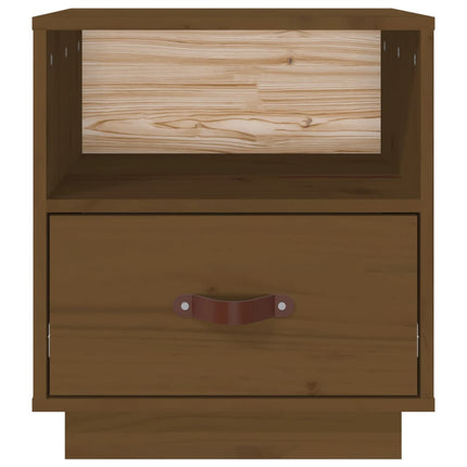 Sängbord honungsbrun 40x34x45 cm massiv furu