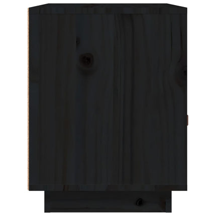 Sängbord 2 st svart 40x34x45 cm massivt furuträ