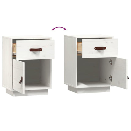 Sängbord vit 40x34x55 cm massiv furu