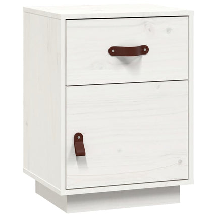 Sängbord 2 st vit 40x34x55 cm massiv furu
