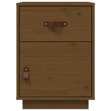 Sängbord 2 st honungsbrun 40x34x55 cm massiv furu