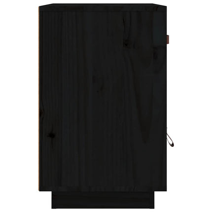 Sängbord svart 40x34x55 cm massiv furu