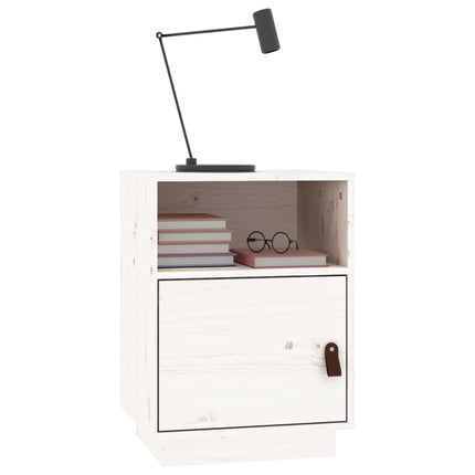 Sängbord vit 40x34x55 cm massiv furu