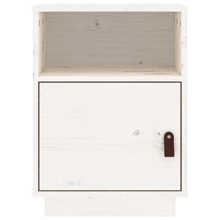 Sängbord vit 40x34x55 cm massiv furu