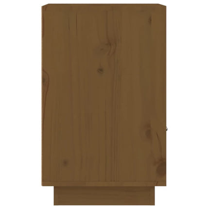 Sängbord honungsbrun 40x34x55 cm massiv furu