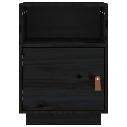 Sängbord svart 40x34x55 cm massiv furu
