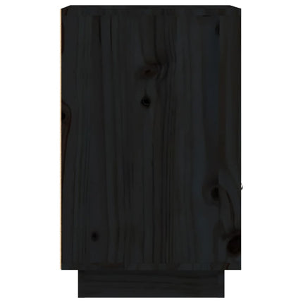Sängbord svart 40x34x55 cm massiv furu