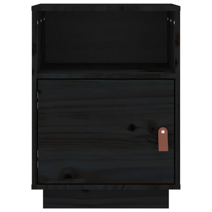 Sängbord 2 st svart 40x34x55 cm massiv furu