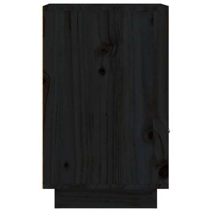 Sängbord 2 st svart 40x34x55 cm massiv furu