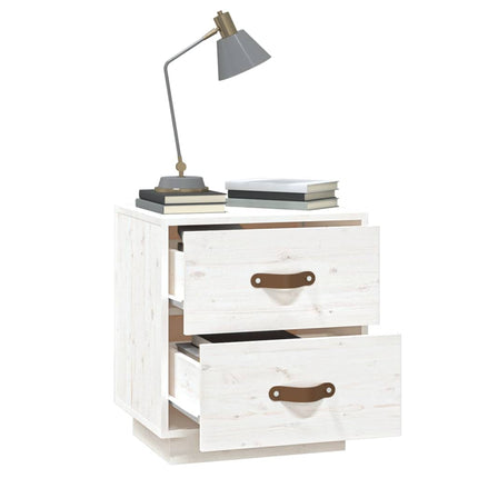 Sängbord vit 40x34x45 cm massivt furu