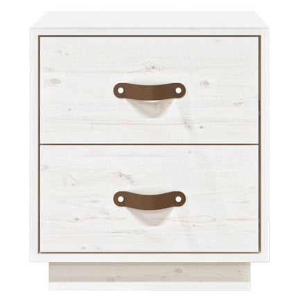 Sängbord vit 40x34x45 cm massivt furu