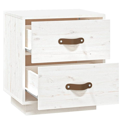 Sängbord vit 40x34x45 cm massivt furu