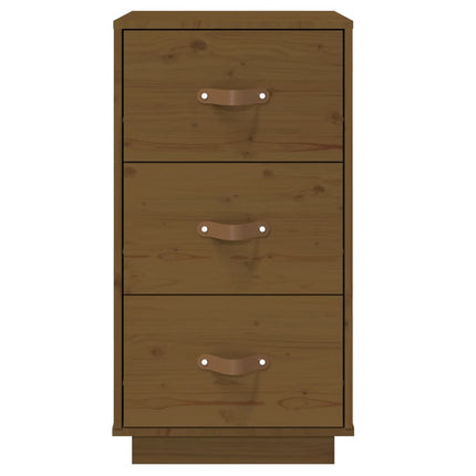 Sängbord honungsbrun 40x40x75 cm massiv furu