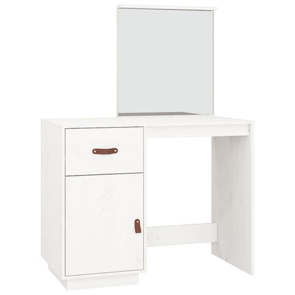 Sminkbord Vit 95x50x134 cm massiv furu