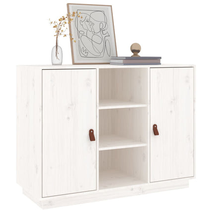 Skåp vit 100x40x75 cm massiv furu