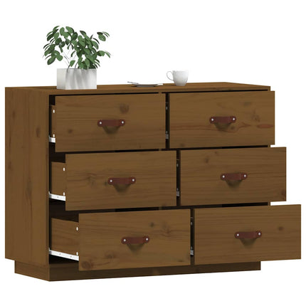 Skänk honungsbrun 100x40x75 cm massiv furu