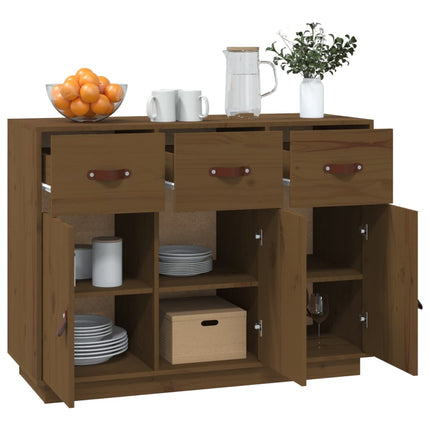 Skänk honungsbrun 100x40x75 cm massiv furu