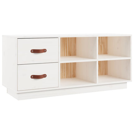 Skobänk vit 100x34x45 cm massiv furu