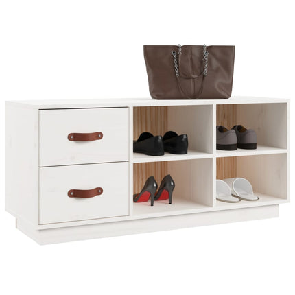 Skobänk vit 100x34x45 cm massiv furu