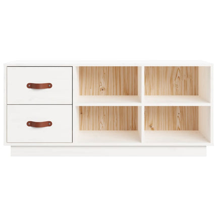 Skobänk vit 100x34x45 cm massiv furu