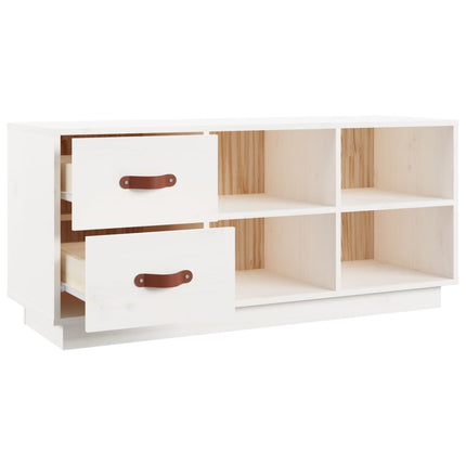Skobänk vit 100x34x45 cm massiv furu