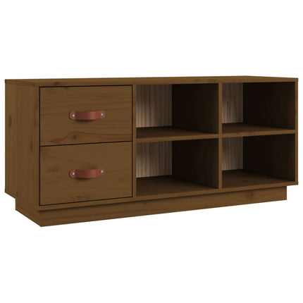Skobänk honungsbrun 100x34x45 cm massiv furu