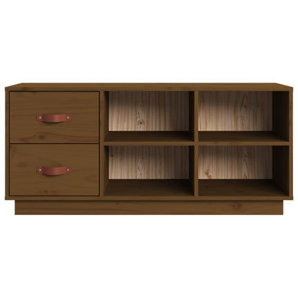 Skobänk honungsbrun 100x34x45 cm massiv furu