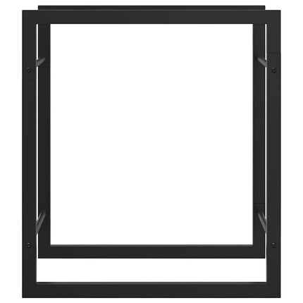 Vedställ matt svart 50x28x56 cm stål