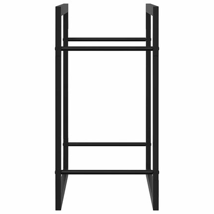 Vedställ matt svart 50x28x56 cm stål