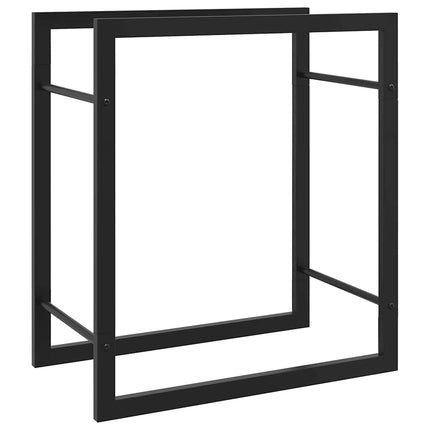 Vedställ matt svart 50x28x56 cm stål