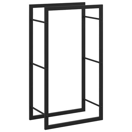 Vedställ matt svart 50x28x94 cm stål
