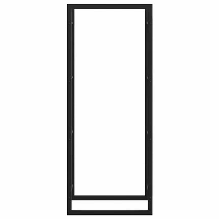 Vedställ matt svart 50x28x132 cm stål