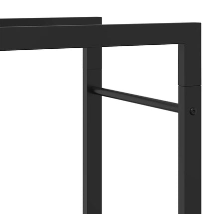 Vedställ matt svart 50x28x132 cm stål