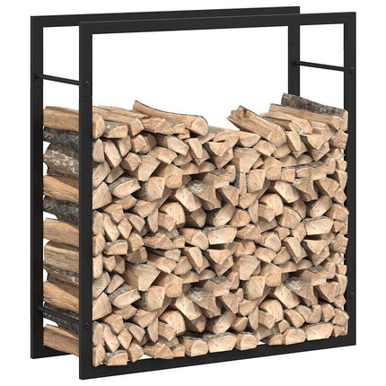 Vedställ matt svart 80x28x86 cm stål