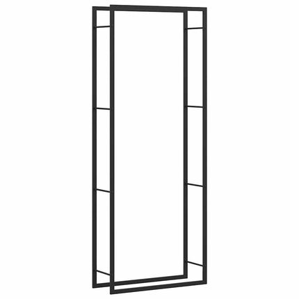 Vedställ mattsvart 80x28x222 cm stål