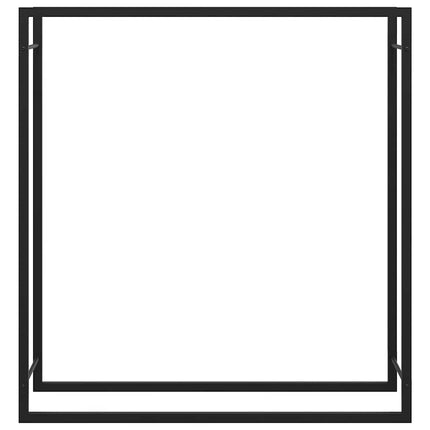 Vedställ matt svart 110x28x116 cm stål