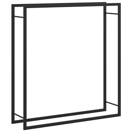 Vedställ matt svart 110x28x116 cm stål