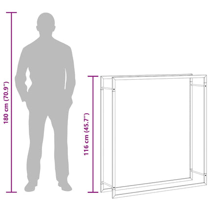 Vedställ matt svart 110x28x116 cm stål
