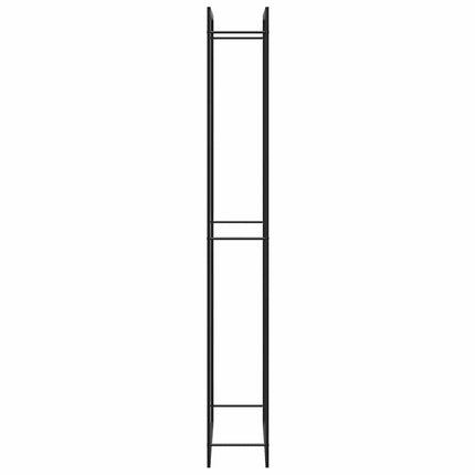 Vedställ matt svart 110x28x214 cm stål