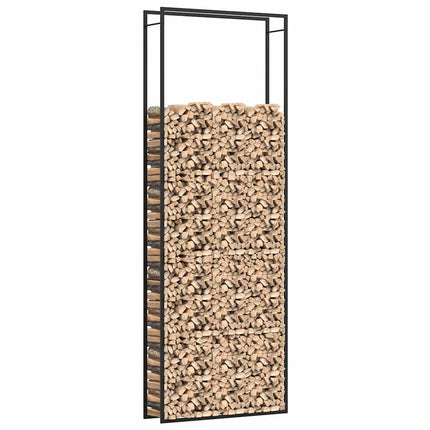 Vedställ matt svart 110x28x312 cm stål