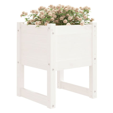 Odlingslåda vit 40x40x52,5 cm massiv furu