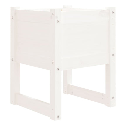 Odlingslådor 2 st vit 40x40x52,5 cm massiv furu
